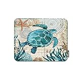 oFloral Sea Turtle Gaming Mouse Pad Blue Tortoise