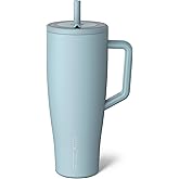 BrüMate Era 40 oz Tumbler with Handle and Straw | 100% Leakproof Insulated Water Bottle Tumbler with Lid and Flexible SoftSip Straw | Made of Stainless Steel | Cup Holder Friendly | 40oz (Mist)