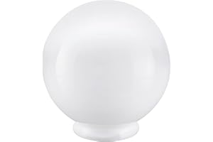 Aspen Creative 28001-41, 6" White Acrylic Replacement Lamp Post Globe with 3-1/8" Neck