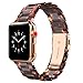 Wearlizer Compatible with Apple Watch Band 42mm 44mm Womens iWatch Lightweight Resin Wristband Replacement Bracelet Mens Cool Sport Strap with Metal Steel Clasp Series 4 3 2 1-Deep Rose Gold+Tortoise