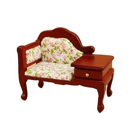 FidgetGear 1:12 Scale Dollhouse Couch Handmade Mini Elegant Wooden Furniture Birthday Gift