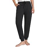Pintage Women's Petite Joggers Fleece Sweatpants with Pockets