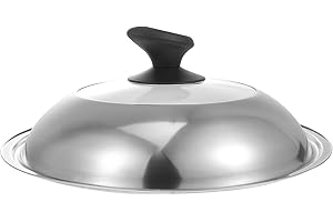 VILLCASE Pot Cover Glass Lid Stainless Steel Kitchen Gadget 32Cm Anti-Scald Pan Cover for Domestic Cooking