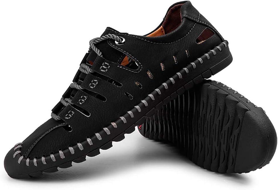 MAIZUN Mens Sport Sandals Outdoor Fisherman Water Shoes Casual Leather Closed Toe Summer Sandal