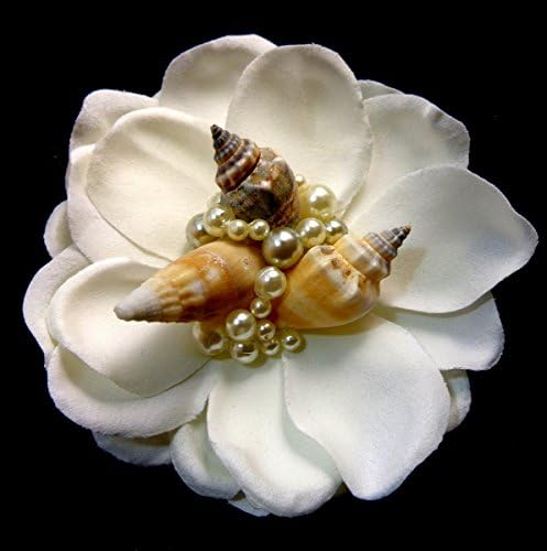 Ivory Mermaid HairFlower with Seashells and Pearl Hair Clip