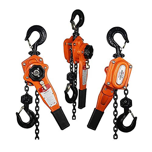 TOYOINTL Manual Lever Hoist Chain Hoist 0.75Ton 1650Lbs 1.5M 5ft Lift