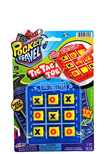 2GoodShop Pocket Travel Tic Tac Toe by JA-RU | Road Trip Games for Kids Pack of 1 | Item #3256