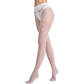 LABELLA Super Cute Polka Dot Pantyhose for Women, S-XL | Sheer to Waist,Comfortable waistband,Breathable Cotton Guesset, Durable & Ultra Soft, Perfect Party & Bridal Look