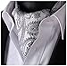 SetSense Men's Ascot Floral Paisley Jacquard Woven Cravat Tie ,Gray / Silver,One Size