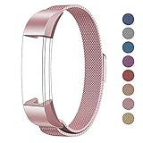 SWEES Fitbit Alta HR and Alta Bands Metal, Milanese Stainless Steel Replacement Accessories Metal Small & Large Band for Fitbit Alta HR and Alta, Rose Pink