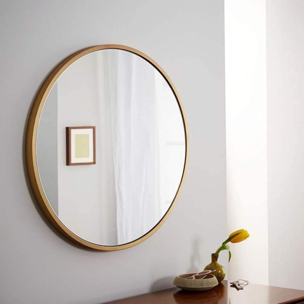 Huimei2Y Circle Mirror, 15.7 Inch Wall Round Mirror with Metal Frame for Vanity, Bathroom, Bedroom, Entryway & Living Room (Gold, 40x40cm): Home & Kitchen