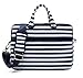 kayond Laptop Carrying Case Water-resistant Canvas Totes/Lightweight Slim Shoulder Messenger Bag for Daily Work/School(15-15.6, Breton Stripe
