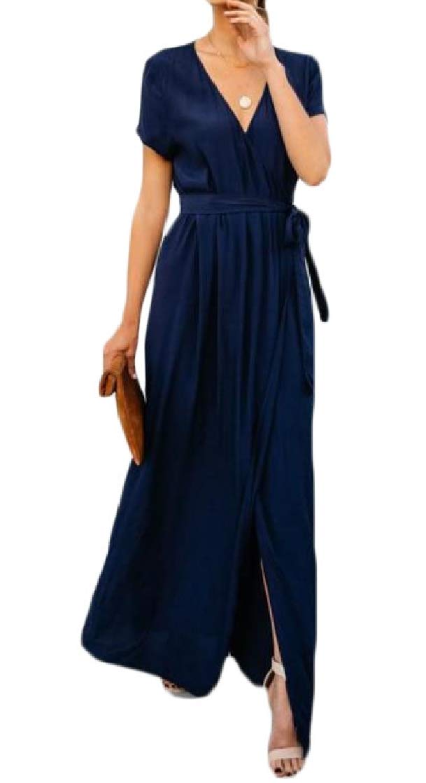 navy short sleeve maxi dress