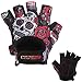 Contraband Pink Label 5237 Womens Designer Workout Gloves | Sugar Skull Print w/Grip-Lock™ Padding (Red, Small)