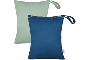 babygoal Wet Dry Bags 2 Pack for Swimsuits, Waterproof Bag for Travel, Food Storage, Stroller, Daycare, Baby Diapers, Yoga, Beach, Pool, Wet Clothes LAU-NKD5354-B