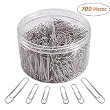 700 Paper Clips,Medium and Jumbo Size,Paperclips for Office School and Personal Use(28 mm,33mm,50 mm) (Silver)