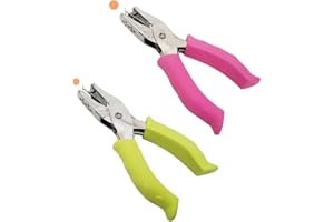 2 Pieces Handhold Hole Paper Punch, 1/4" and 1/8" Small Hole Paper Punch, One Hole Puncher with Soft Grip Handle, Mini Hole P
