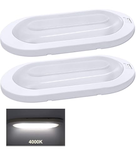 RV LED Dome Lights - 12V-85V, 800 Lumens Super Bright Ceiling Light With ON/Off Switch (2 Pack)