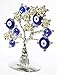 Turkish Blue Evil Eye Gold Flowers Money Fortune Tree Protection Good Luck Gift
