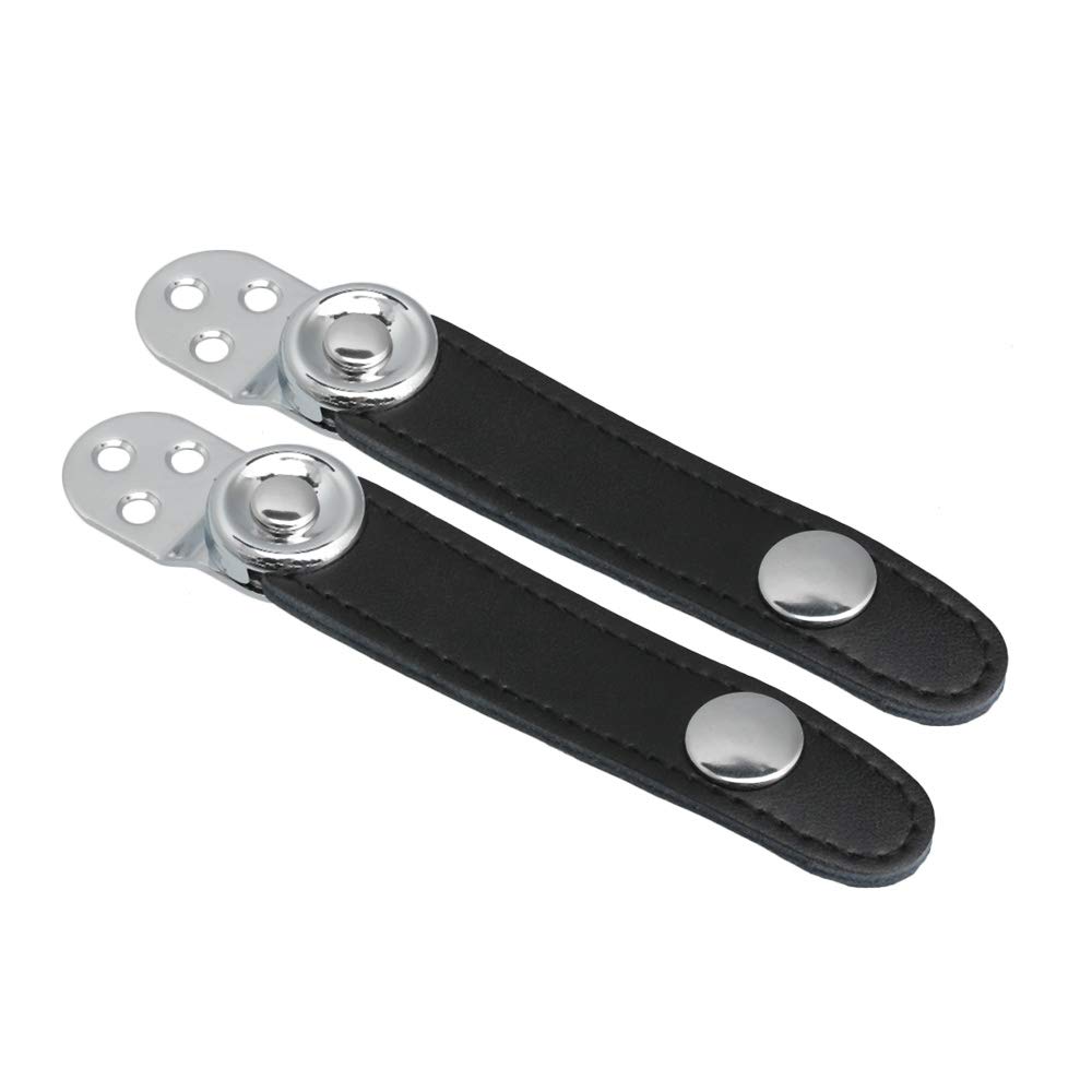 BQLZR 7cm Hole Spacing Black PU Leather Adjustable Accordion Bellows