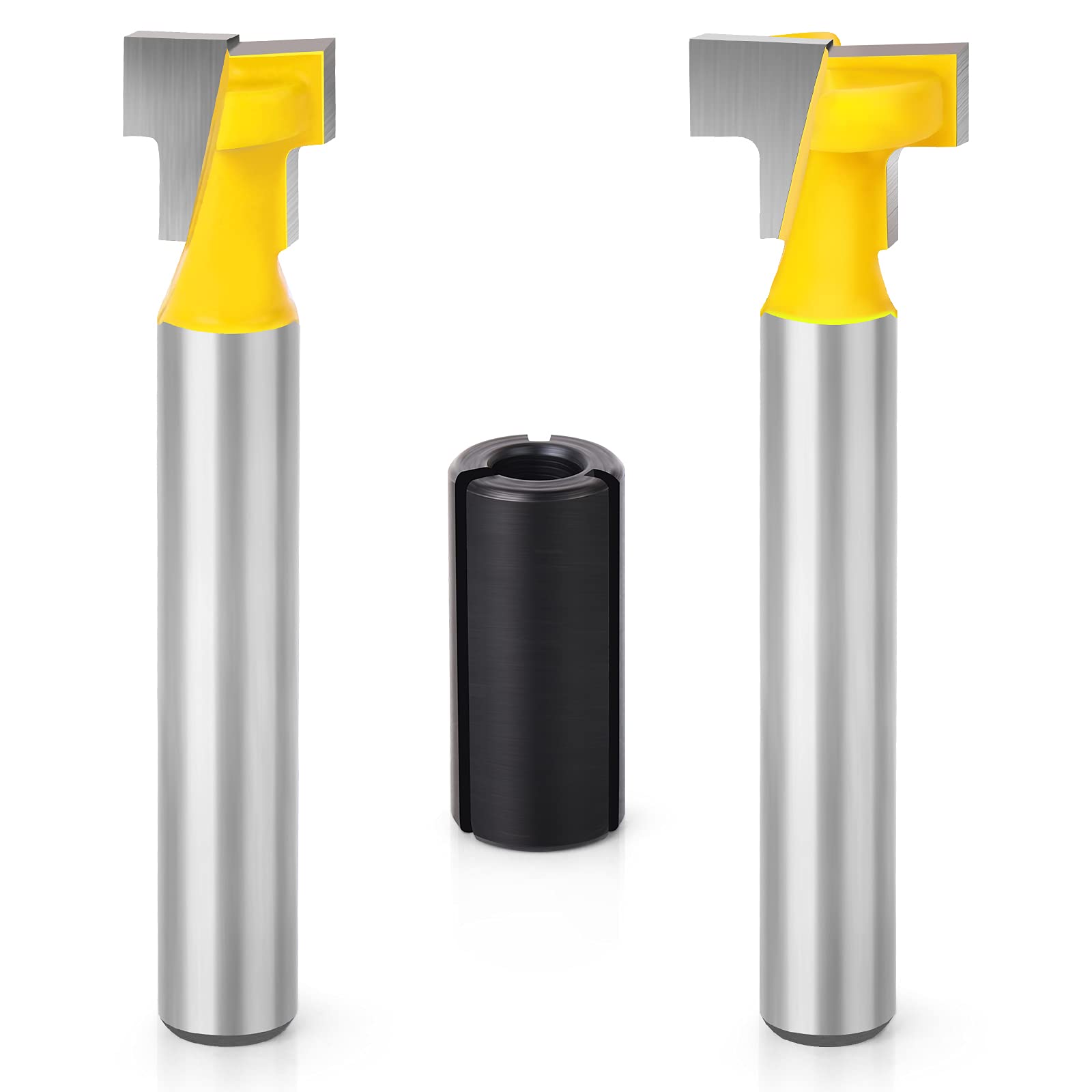 MEIGG TOOL 2PCS Router Bit 1/4 Inch Shank Keyhole Router Bit Set - 3/8 & 1/2 Inch Blade Diameter Woodworking Tool