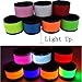 AMNQUERXUS LED Glow Slap Bracelet Light Up Wristband High Visibility Safety Gear for Cycling Walking Running Concert Camping Outdoor Sports-Fits Women Men (7 Pack - Colorful)