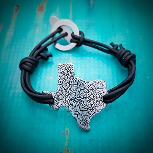 Adjustable Leather Texas bracelet with toggle clasp