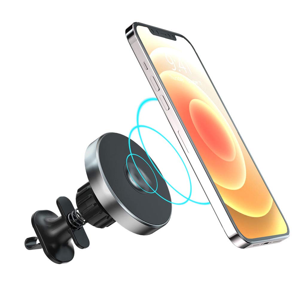 MeloAudio Wireless Car Charger 15W,Qi fast charging, with Hook and Bracket,Support all the air vent, Compatible with iPhone12/12 Pro/12 mini/12 Pro Max
