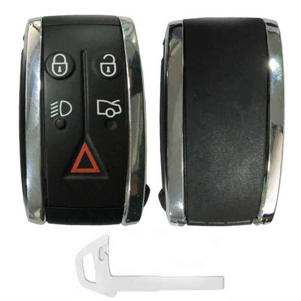 RKFUK® - Smart Keyless Entry Remote Key Fob Case Shell Replacement with Blank Blade for Jaguar X S-Type XF XK XKR keys