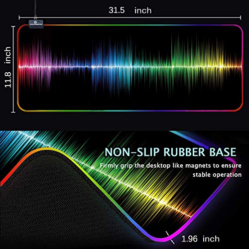 RGB Gaming Mouse Pad - Large Led Mouse Mat, 2020 Newest Melody Design with Smoothly Waterproof Surface, Non-Slip Rubber… - Image 2