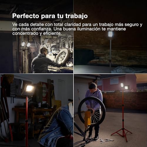 OSRAM LED Work Light Tripod, 2x50W, 9000lm, 4000K Cool White, Height Adjustable up to 1.8m, IP65