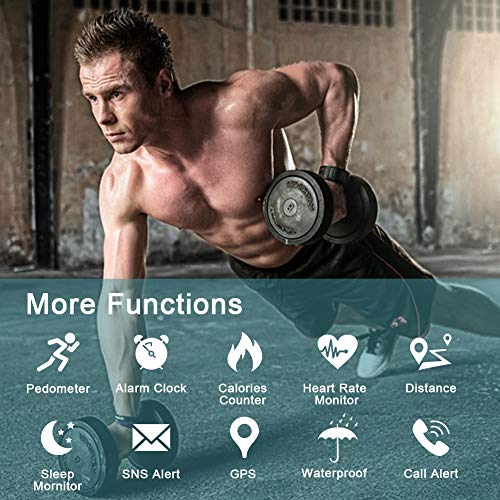 Lintelek Fitness Tracker, Heart Rate Monitor Activity Tracker Sleep Monitor, Measuring Calories Step Counter IP67 Waterproof Smart Watch Wearable Device for Men Women Kid Android iOS Veryfitpro - Thumbnail 4