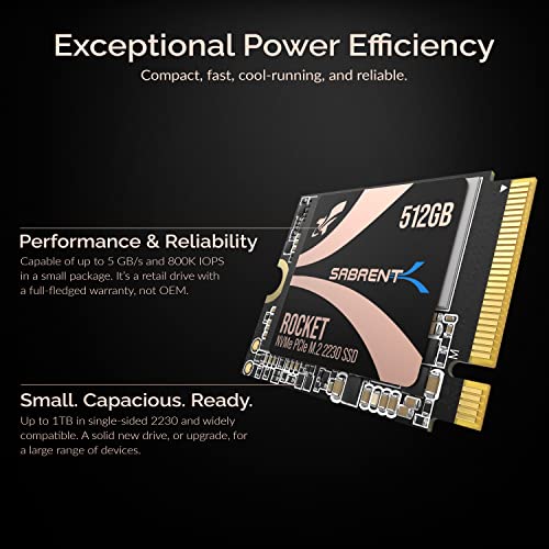 SABRENT Rocket 2230 NVMe 4.0 512GB High Performance