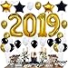 2019 Balloons Graduation New Year- Gold, 2019 Foil Mylar Number - Graduation Party Supplies 2019 - Graduation Decorations - Gold Black White Balloons for New Years Eve Party Supplies 2019, Large