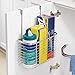 iDesign Axis Over the Cabinet Kitchen Storage Organizer Basket for Aluminum Foil, Sandwich Bags, Cleaning Supplies - Large, Chrome