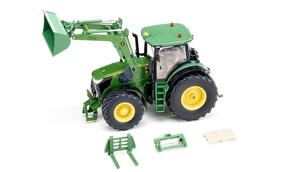 Siku 6792, John Deere 7310R Traktor mit Frontlader, Grün, Metall/Kunststoff, 1:32, Ferngesteuert, Ohne Fernsteuermodul, Steuerung via App oder Gaming Controller möglich 4