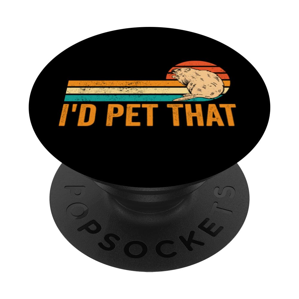 Muskrat Retro I'd Pet That PopSockets Swappable PopGrip