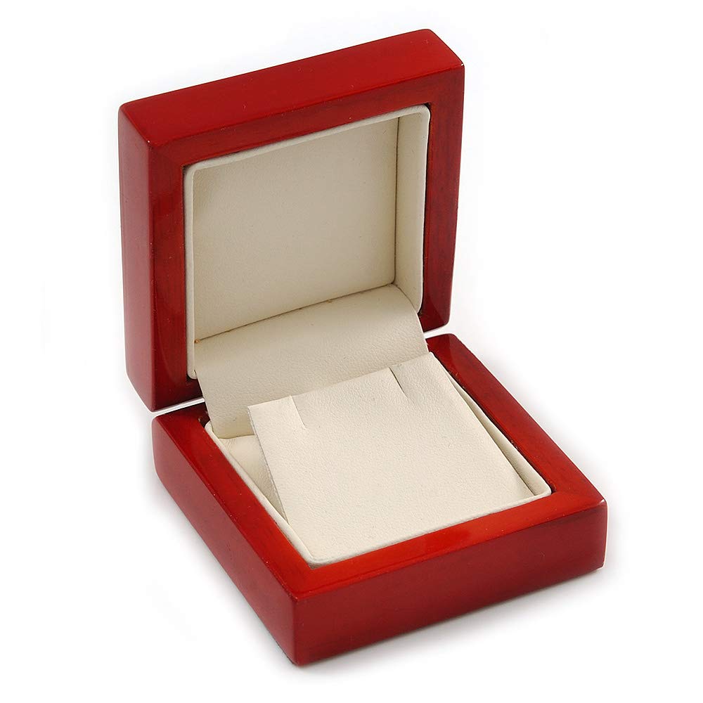 Avalaya Luxury Wooden Red Mahogany Gloss Earrings/Pendant Box (Earrings are not included)