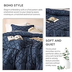 Bedsure Twin/Twin XL Comforter Set - Navy Blue Boho