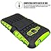 Viodolge for Galaxy Amp 2 Case, for Galaxy Express 3 Case, [Shockproof] Hybrid Tough Rugged Dual Layer Protective Case Cover with Kickstand for Samsung Galaxy J1 2016 / Amp 2 Green
