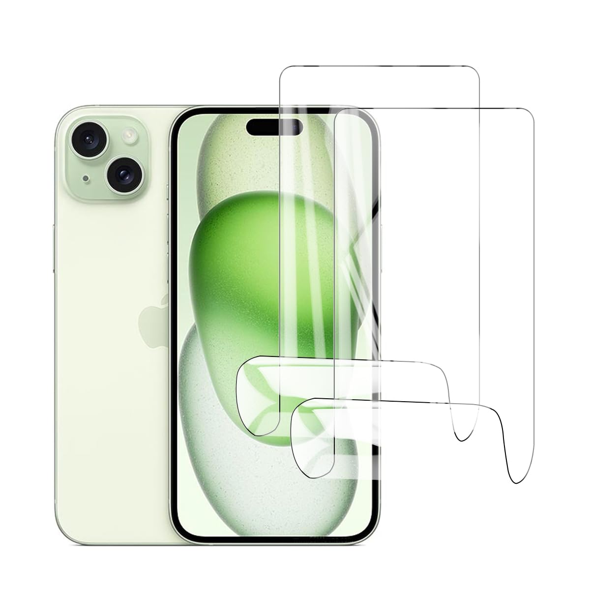 Glcrrpu 2 Pack Screen Protector for iPhone 15 Plus[6.7inch] High Sensitive Hydrogel TPU Film HD Clear Flexible,Self-Healing[Not Tempered Glass]