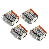 20 Pack (4LB/4SB/4C/4M/4Y) Non-OEM Combo Pack Ink w/ Chip for Canon PGI-5BK CLI-8 Pixma MP500 MP530 MP600 MP800 MP830 iP4200 iP4300 iP4500 iP5200 iP5200