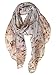 GERINLY - Lightweight Floral Birds Print Shawl Scarf For Christmas Season (Grey)