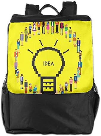 OTDR Outdoor Travel Latest Light Bulbs And Pixel Characters Canvas School Backpack