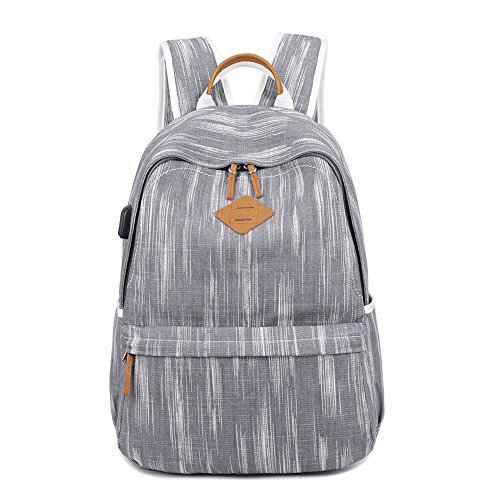 Canvas Backpack for Women, Yousu College Backpack for Girls Casual Vintage Canvas Fashion Rucksack Backpack Teen Girls Bookbags Grey