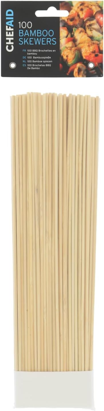 Chef Aid Bamboo Skewers Extra Long 30.5cm 12in Food Safe BBQ Grilling Kebabs
