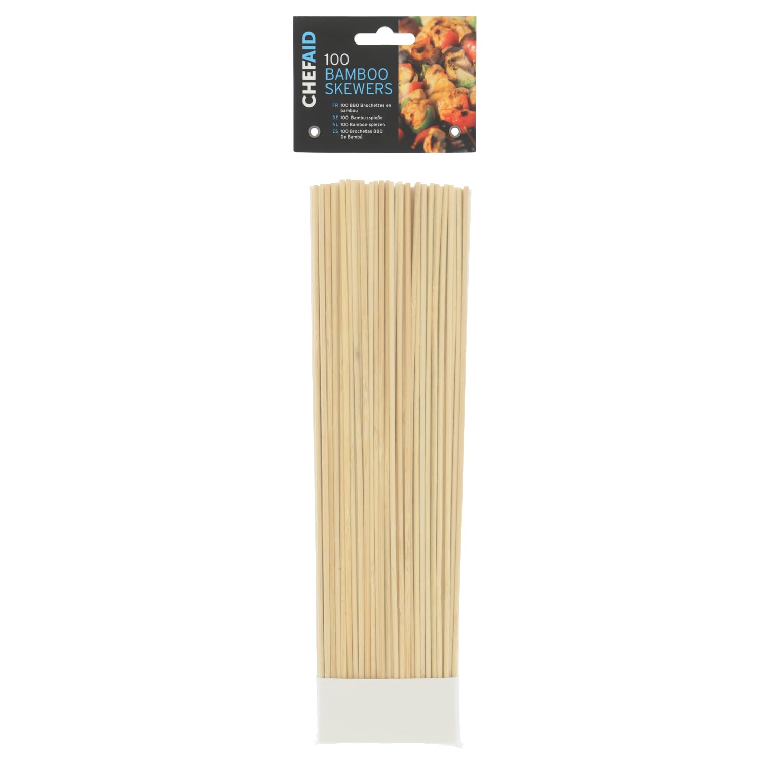 Chef Aid Bamboo Skewers, Extra Long Food Safe Perfect for BBQ's, Roasting, Kebabs, Grilling and Fondues, Pack of 100 Each Measuring 30.5cm / 12 inches
