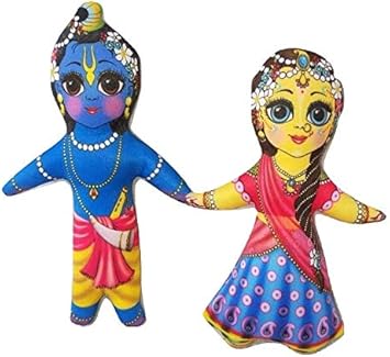 Balaji International Lord Radha Krishna Soft Toys Dolls for Kids Big Set 8.25 inch Approx