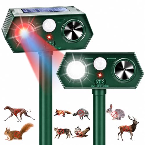 Sonic Fortress Pro Raccoon Repellent Outdoor Solar Animal Repeller, 2 Pack at Amazon