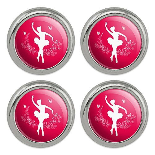 Ballerina Silhouette with Butterflies Metal Craft Sewing Novelty Buttons - Set of 4